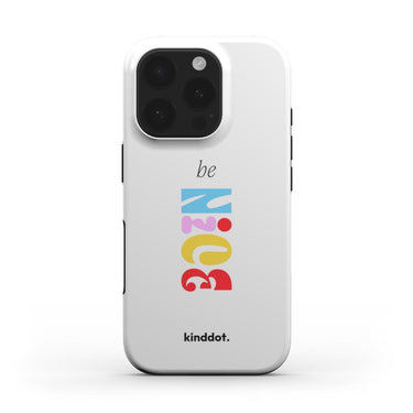 Telefono dėklas "Be nice" baltas