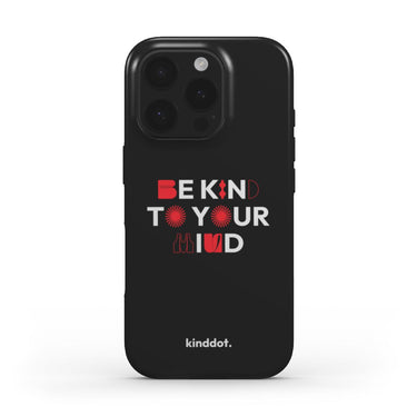 Telefono dėklas "Be kind to your mind" juodas