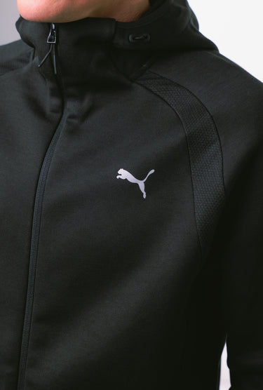 kinddot. × Puma Evostripe vyriškas juodas džemperis su gobtuvu