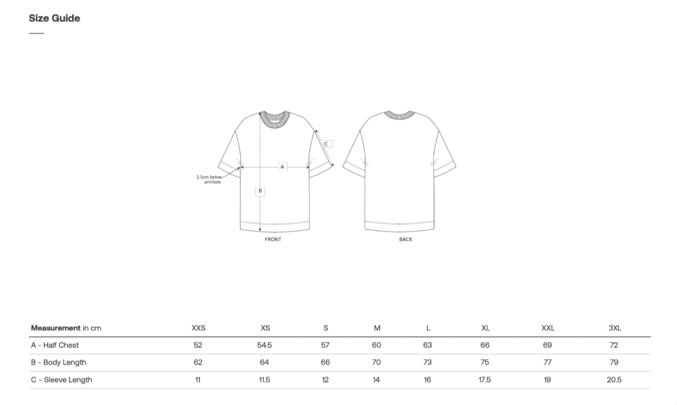 Dydžių lentelė – KIND. TENNIS T-SHIRT